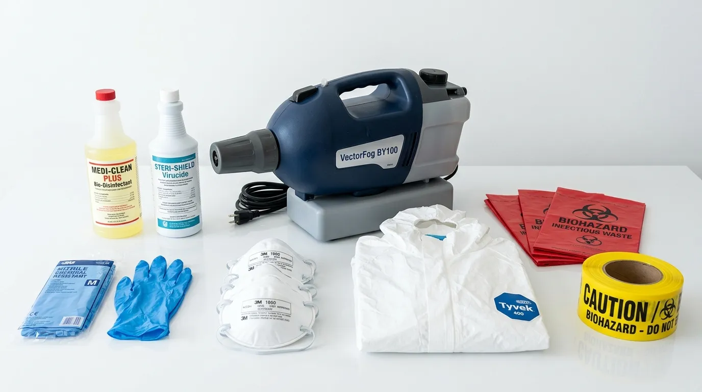 Professional biohazard remediation crew working in Lampasas